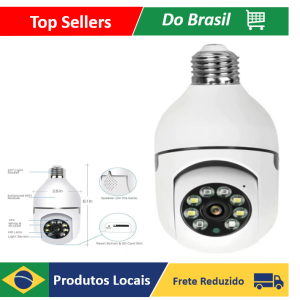 Câmera ip segurança lampada yoosee panoramica wifi1080