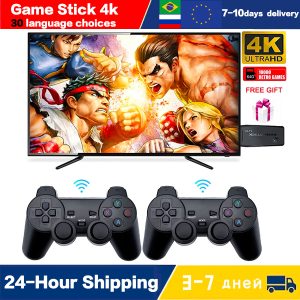 4K HD Video Game Vara Lite Console 64G Embutido 10000 Jogos Retro Handheld TV Game Console Controlador Sem Fio Para GBA Kid Jogo