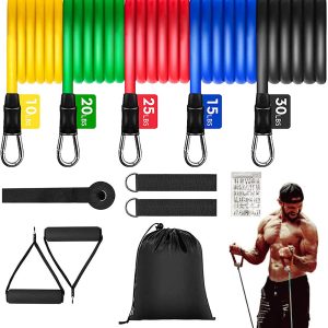 Conjunto De Bandas De Resistência Musculação Home Gym Equipamento Treinamento De Peso Profissional Fitness Bandas De Borracha Elástica Expander De Treino