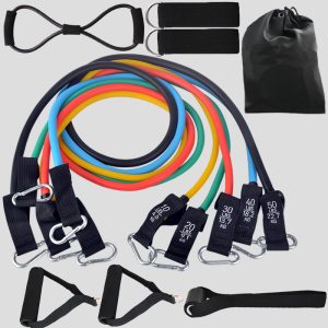 Conjunto de bandas de resistência para musculação, equipamentos de ginástica em casa, treinamento profissional, fitness, expansor de borracha elástica, 12 peças