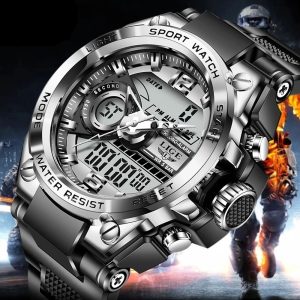 Relógio Militar Digital 50m Relógio de Pulso Impermeável LED Quartz Relógio Esportivo Masculino Relógios Grandes Homens Relogios Masculino