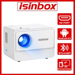 ISINBOX-K11 Projetor Portátil, Android 9.0, WiFi, Bluetooth 5.0, Home Theater, Suporte Camara, 1080P, Projetores de Vídeo 4K, Suporte de Tela