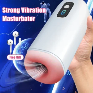 Masturbador Masculino Automático Copa Vibração Forte Máquina Digital Boquete Real Buceta Masturbação Brinquedos Sexuais para Homens